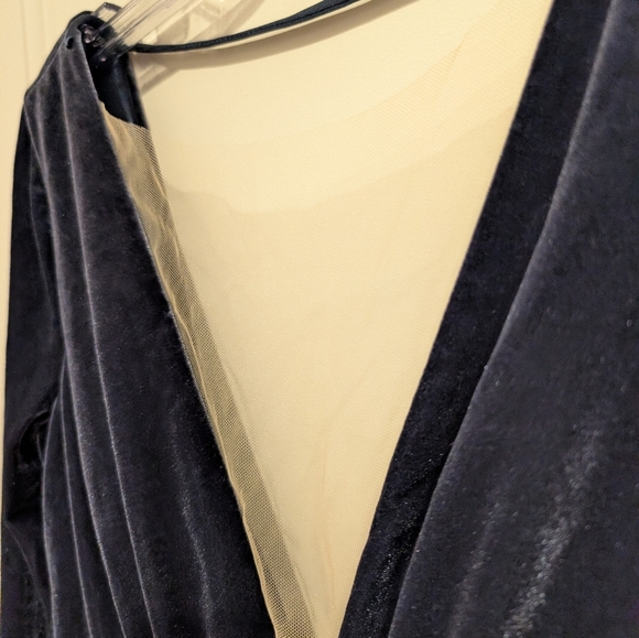 BHLDN Jenny Yoo Ryland Long Sleeve Velvet in French Blue Size 8 NWOT - Picture 6 of 11